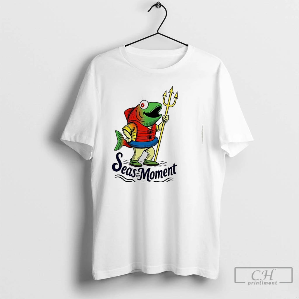 Premium Seas The Moment Humpy Salmon Mariners Holding Trident T Shirts