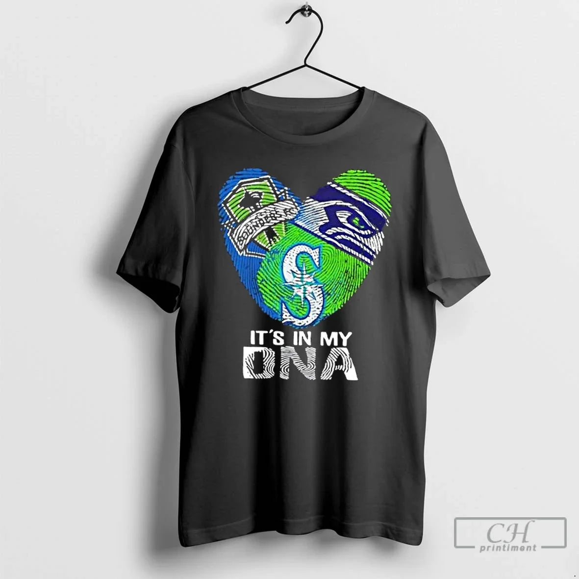 Seattle Sports Sounders Fc Seahawks Mariners My Dna Fingerprint Heart