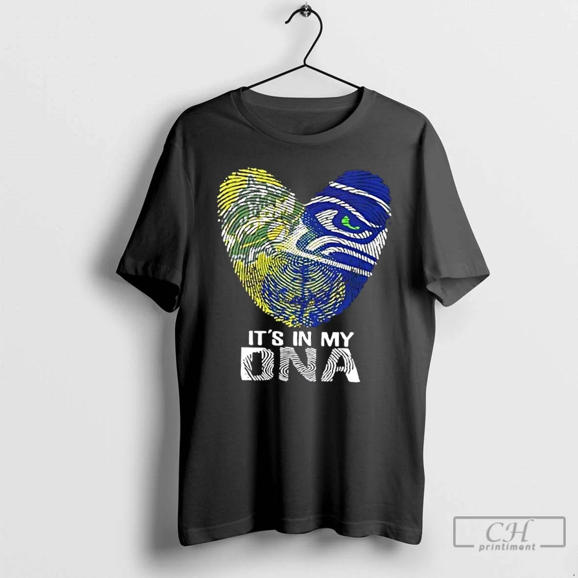 Seattle Sports Storm X Seahawks My Dna Fingerprint Heart