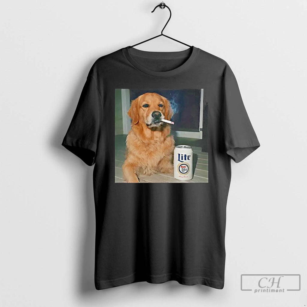 Premium Smoking Golden Retriever Funny Dog Meme