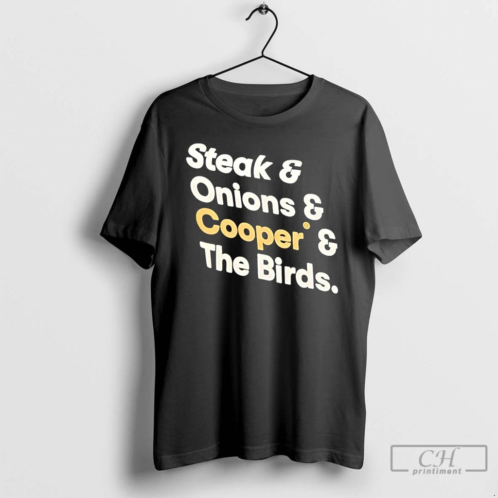 Premium Steak And Onions And Cooper And The Birds