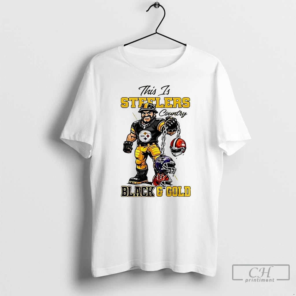 Premium Steelers Afc North Champions 2025 Mascot Black And Gold