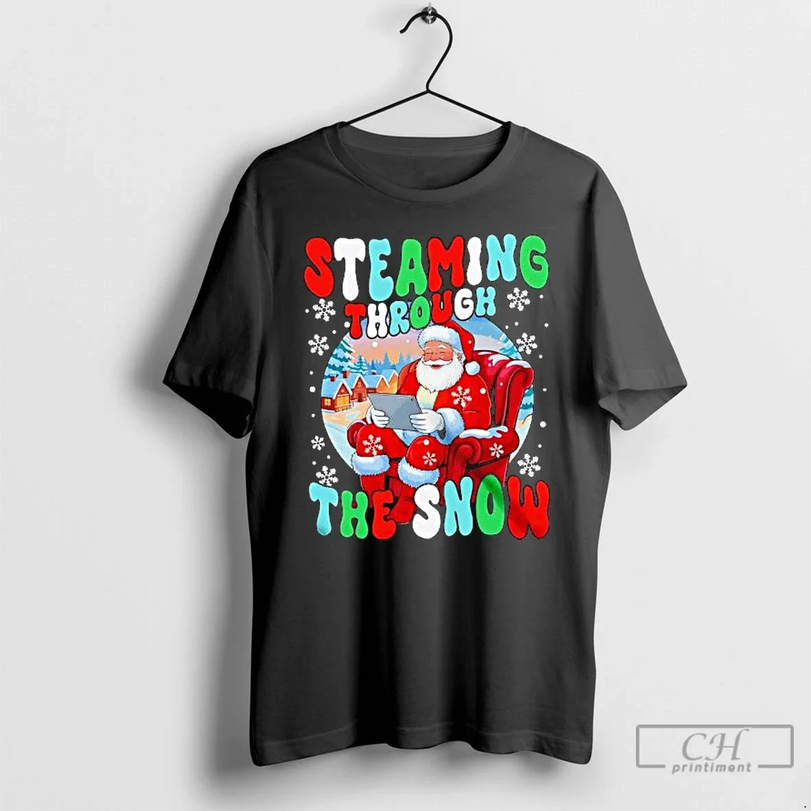 Streaming Through Snow Groovy Santa Merry