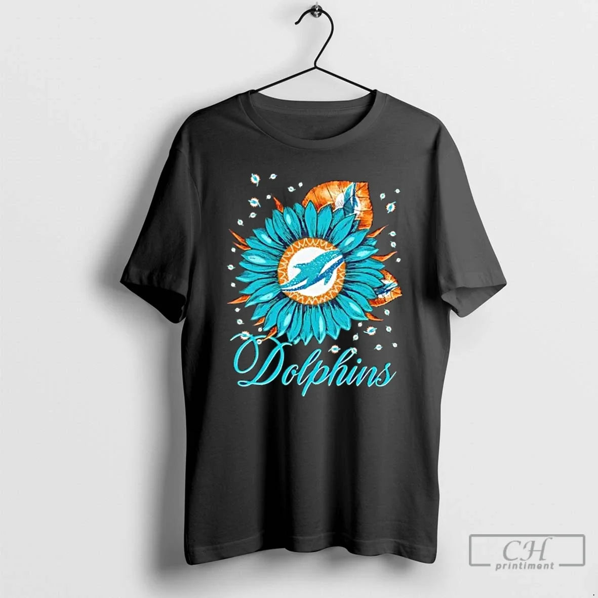 Sunflower X Miami Dolphins Football Logo