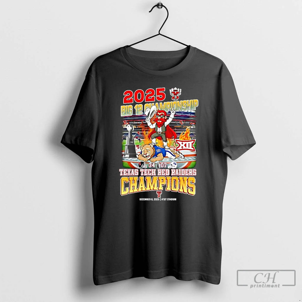 Premium Texas Tech Red Raiders Big 12 Champions 34 07 Score Att Stadium On December