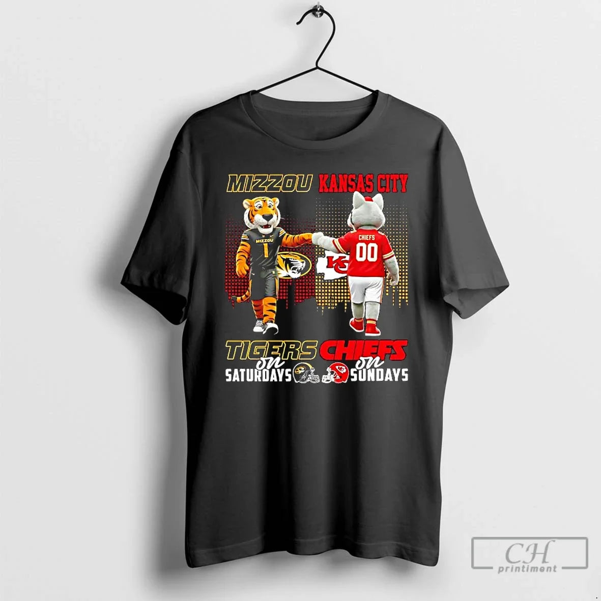 Mizzou Tigers Saturdays Kansas City Chiefs Sundays Mascots Logos