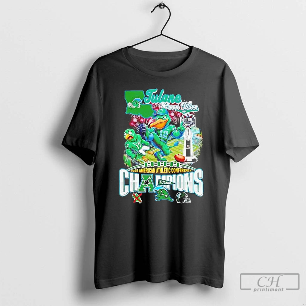 Premium Tulane Green Wave 2025 American Athletic Conference Champions Mascot