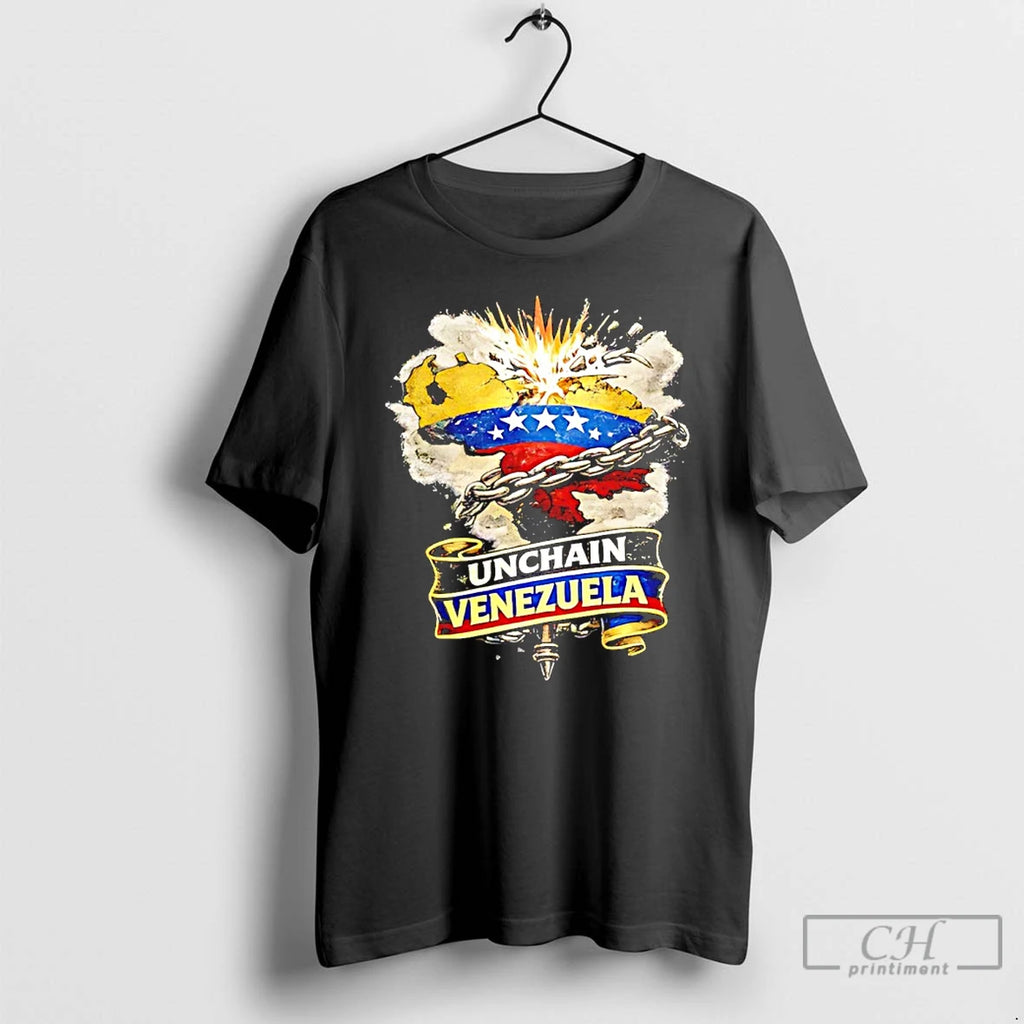 Premium Unchain Venezuela Flag Breaking Chains