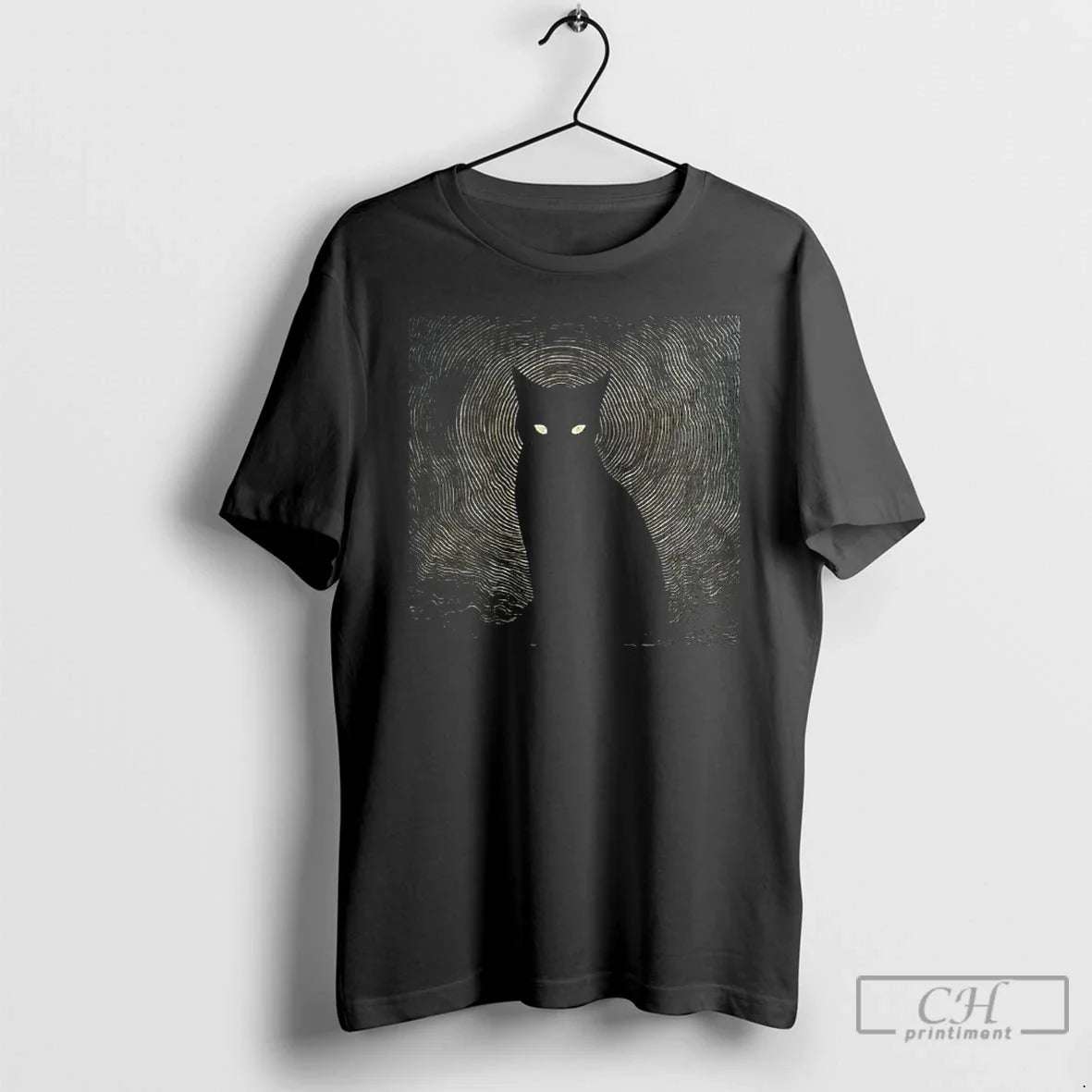 Vintage Hypnotic Black Cat Gen Z Brainrot