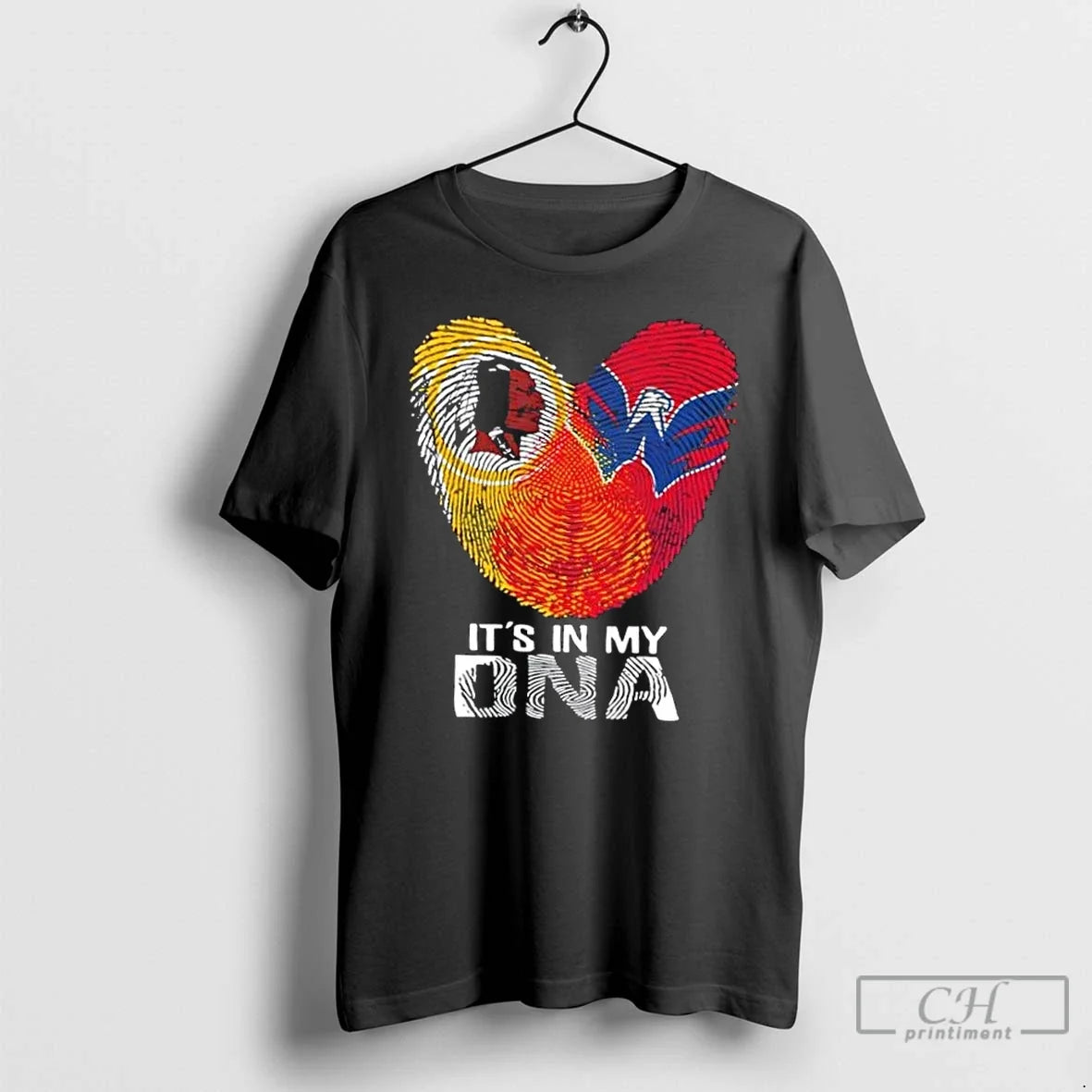 Washington Sports Redskins X Capitals My Dna Fingerprint Heart