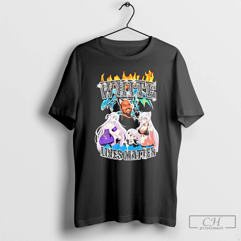 Premium White Lives Matter Kanye West And Anime Characters Graphic