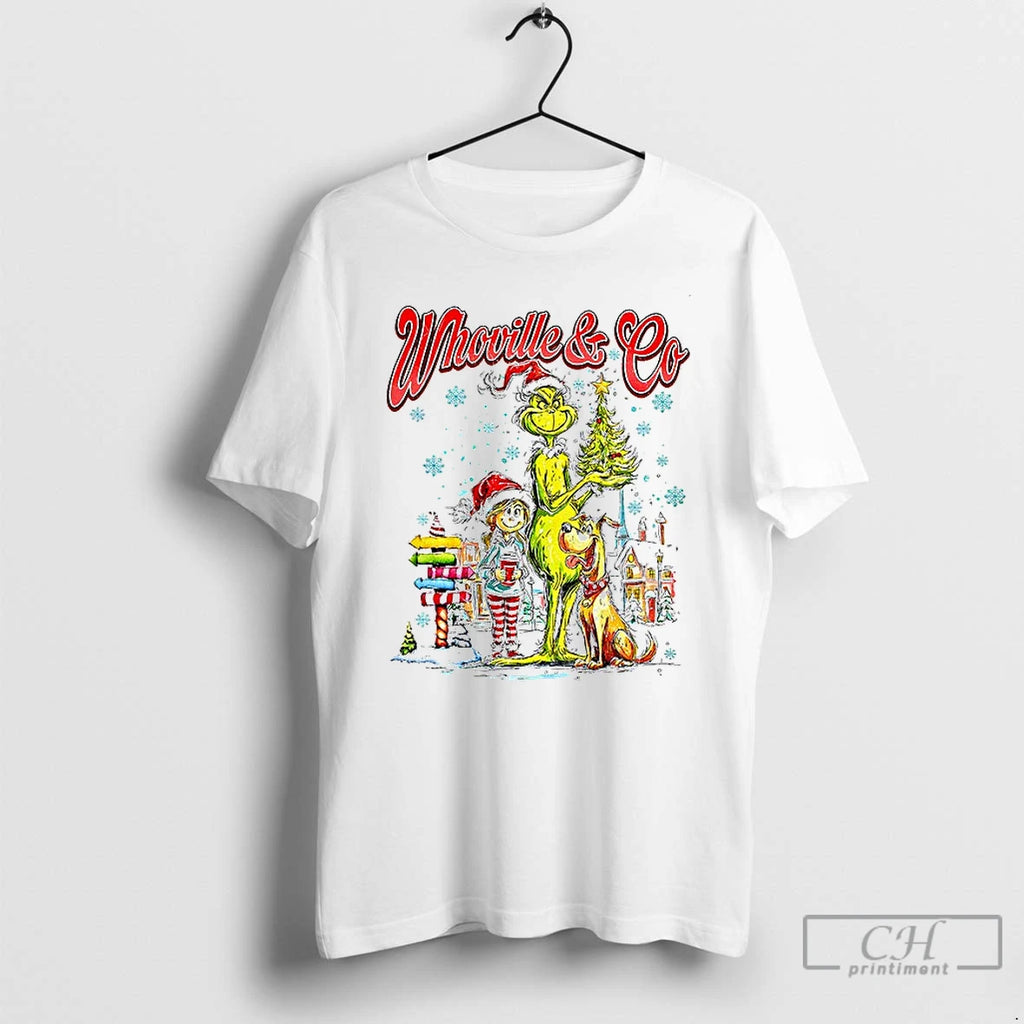 Premium Whoville And Co Grinch Holiday Movies Merry Christmas 2025 T Shirts