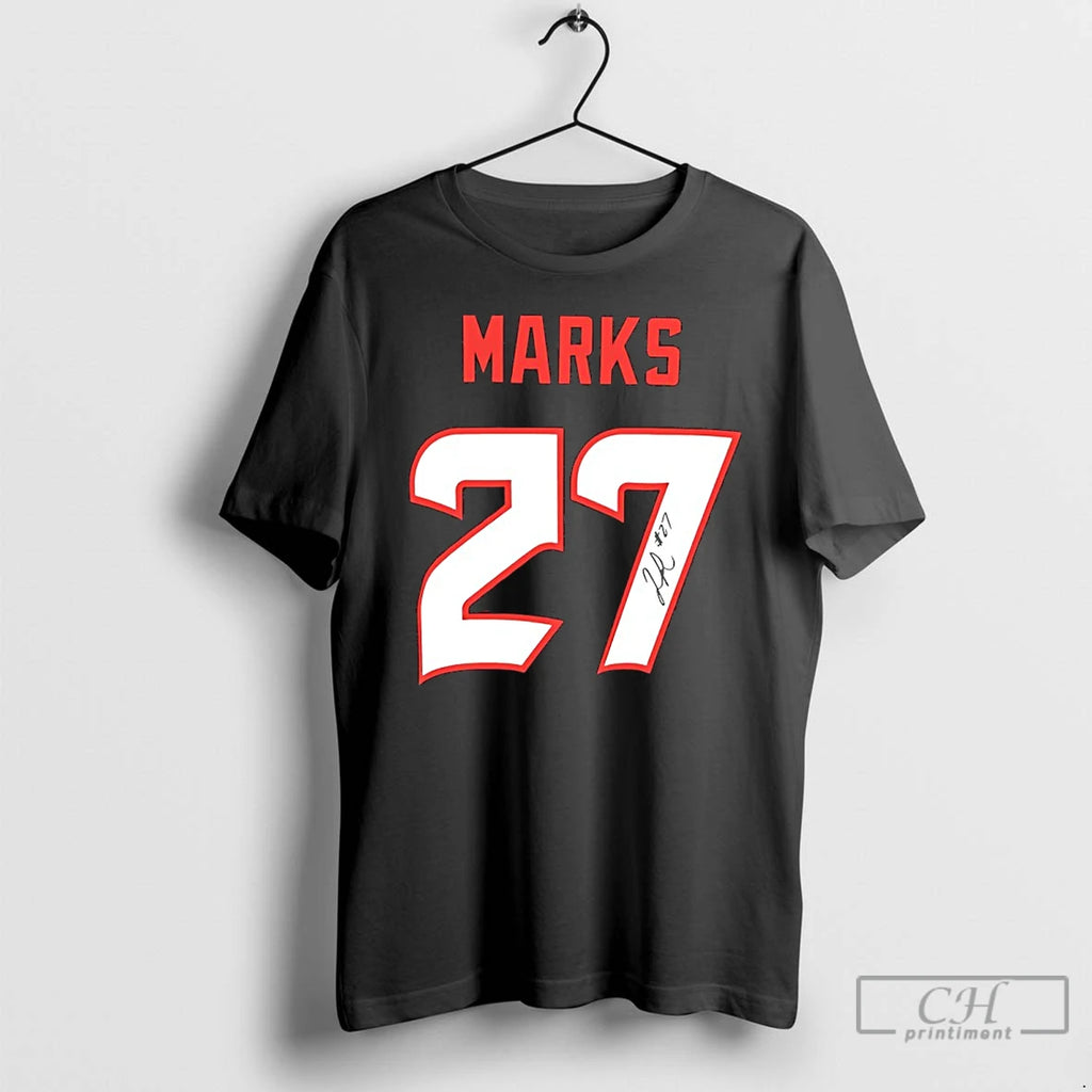 Premium Woody Marks 27 Houston Texans Football Signature