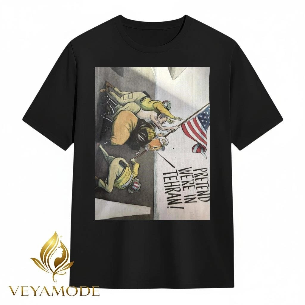 Pretend we’re in Tehran Trump x Raising the Flag on Iwo Jima tee Unisex , , , Long Sleeve Tee