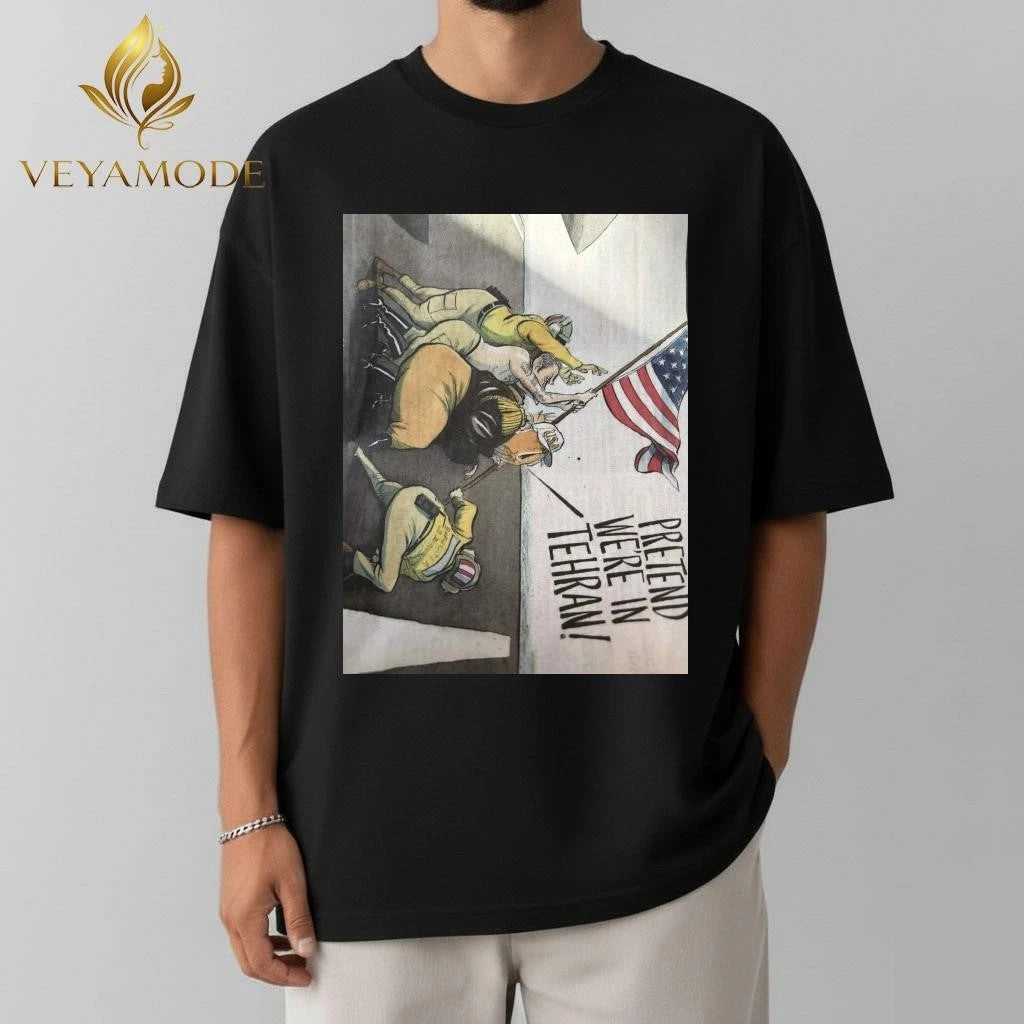 Pretend we’re in Tehran Trump x Raising the Flag on Iwo Jima tee Unisex , , , Long Sleeve Tee