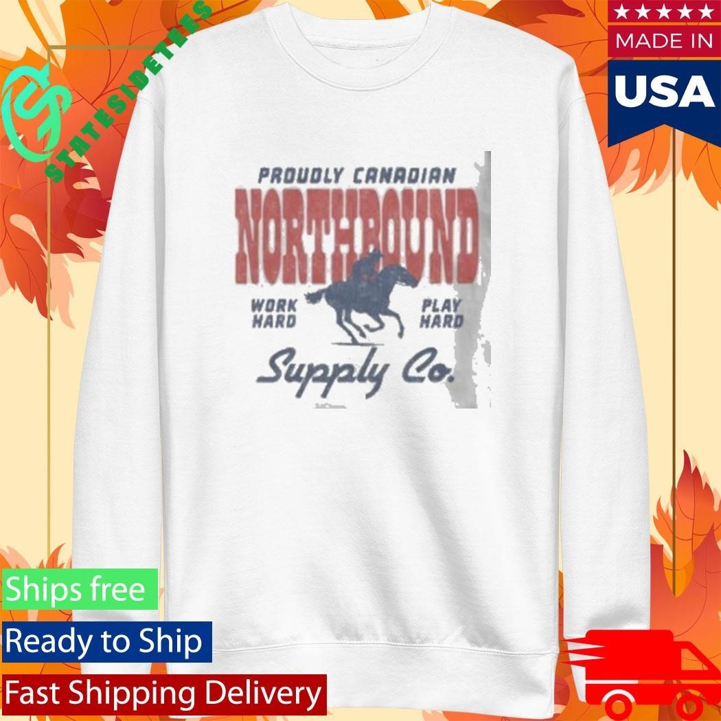 Proudly Canadian Northbound Work Hard, Play Hard Unisex , , , Long Sleeve Tee