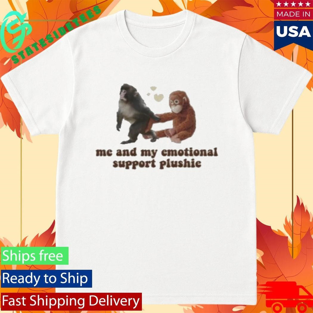 Punch The Monkey Me And My Emotional Support Plushie Shirt Unisex , , , Long Sleeve Tee