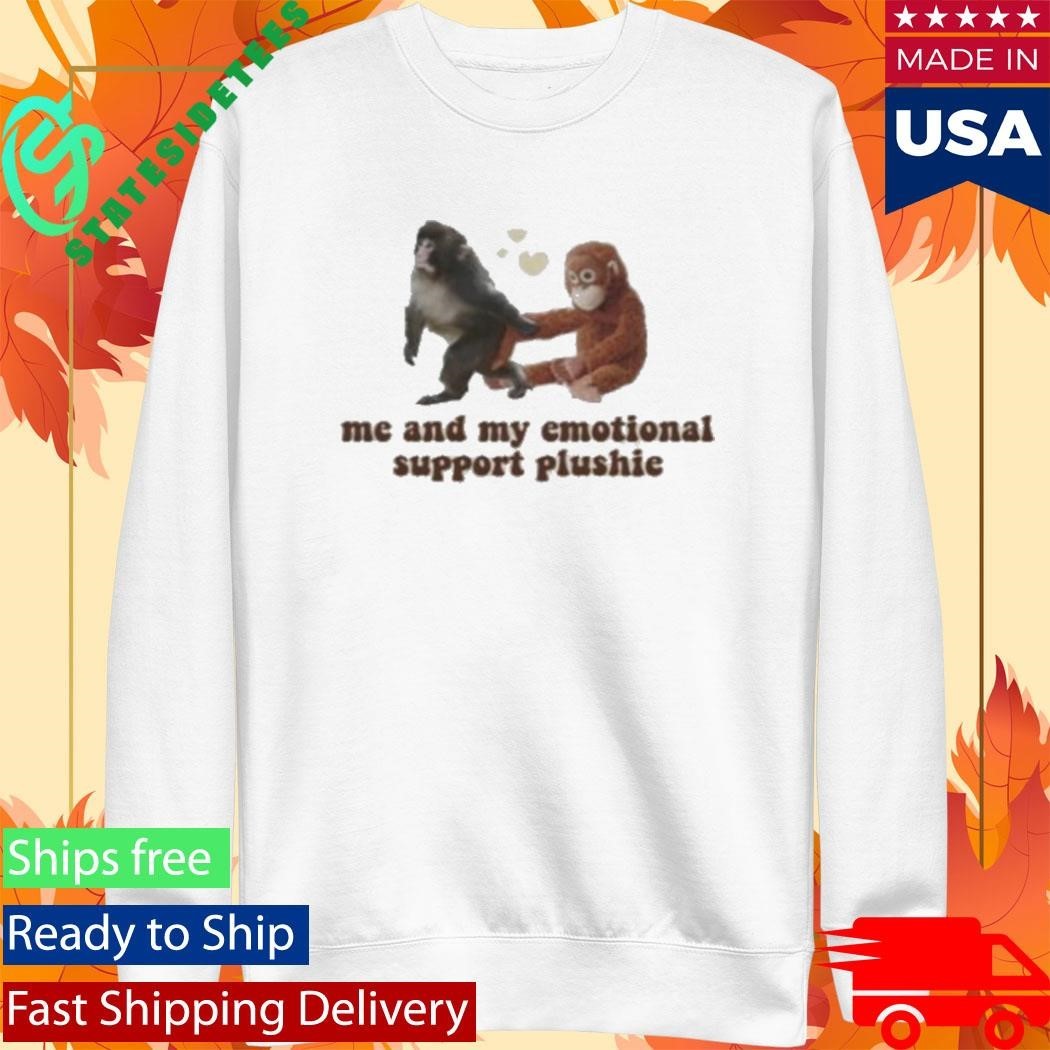Punch The Monkey Me And My Emotional Support Plushie Shirt Unisex , , , Long Sleeve Tee