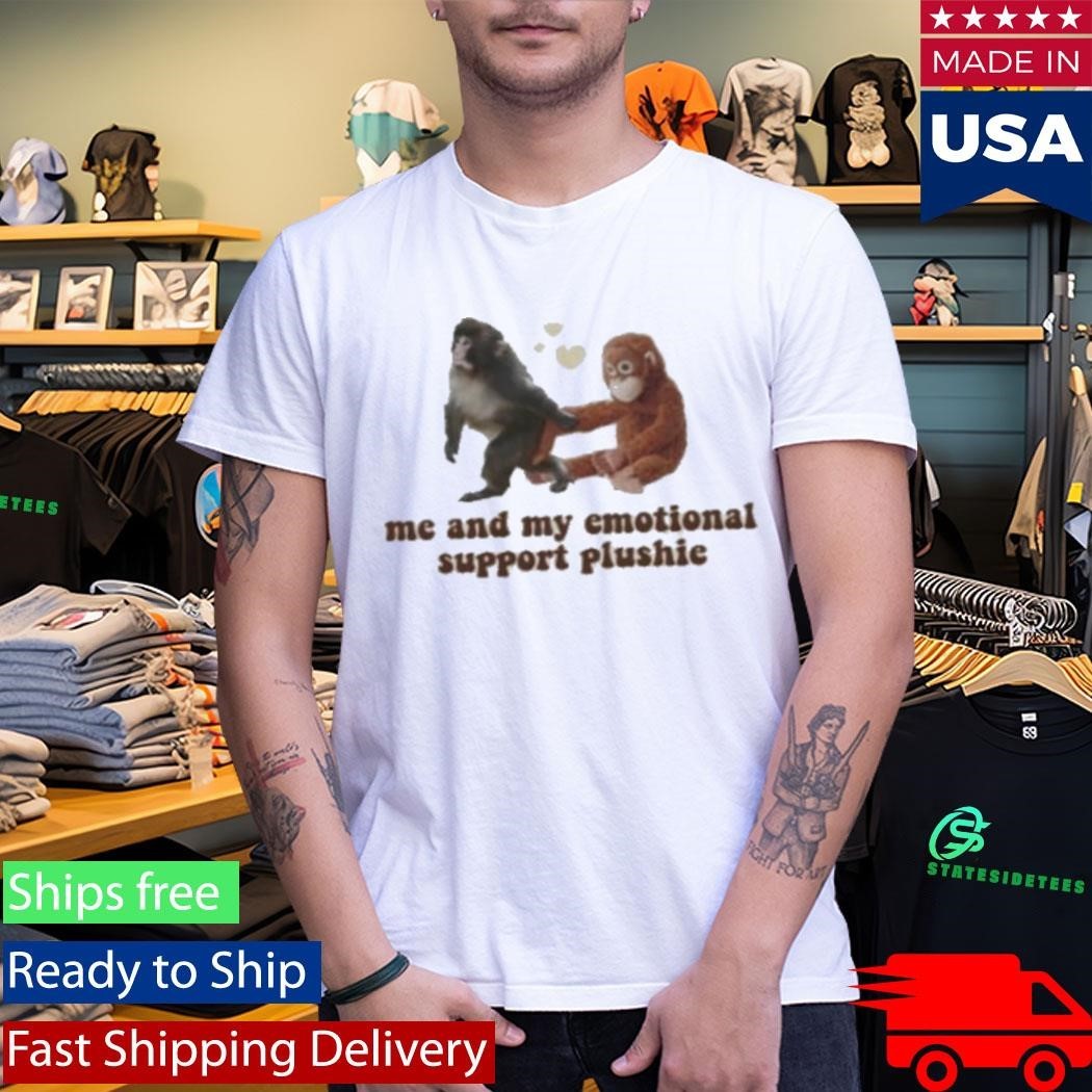 Punch The Monkey Me And My Emotional Support Plushie Shirt Unisex , , , Long Sleeve Tee