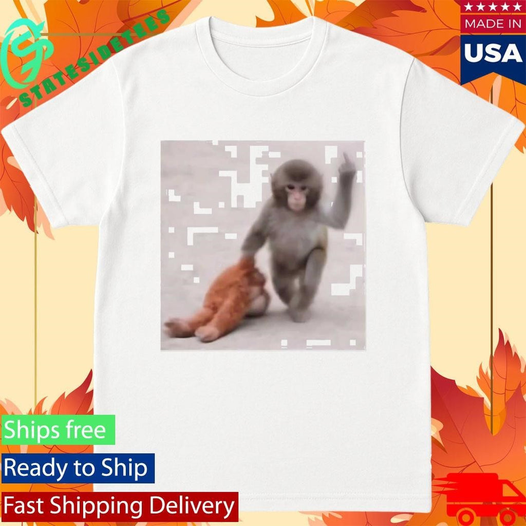 Punch The Monkey Middle Finger Shirt Unisex , , , Long Sleeve Tee