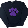 Purple Paw Chenille Patch BLACK T-Shirts