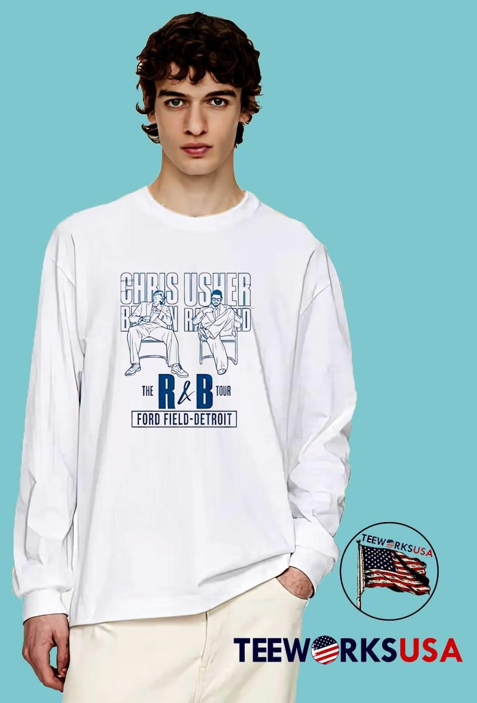 R&B Music The Tour Chris Usher Ford Field Detroit Concert T-Shirt