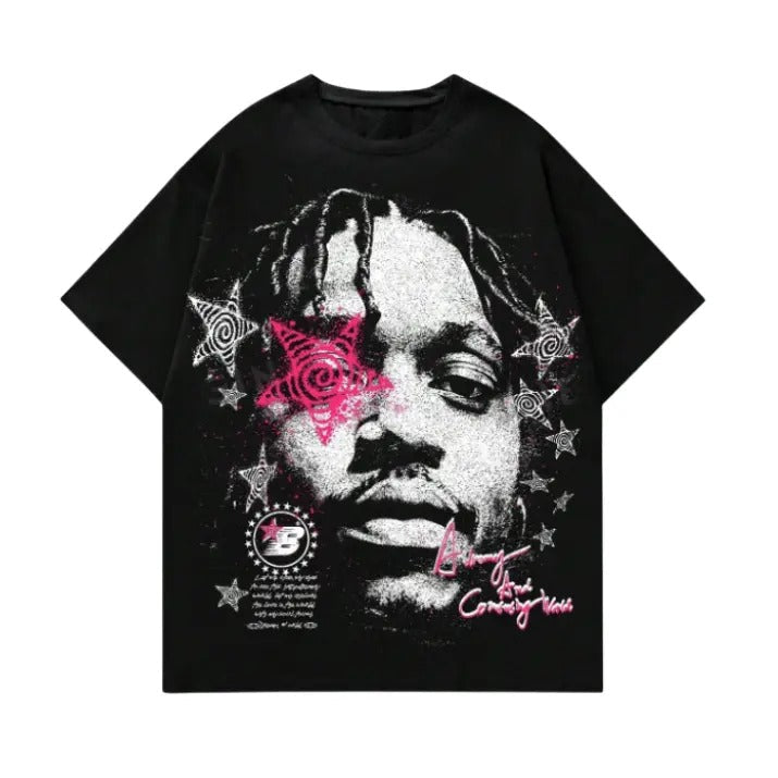 ROMWE Street Life Portrait Printed Short Sleeve S 3XL & Streetwear Tops & Underwear T-Shirts