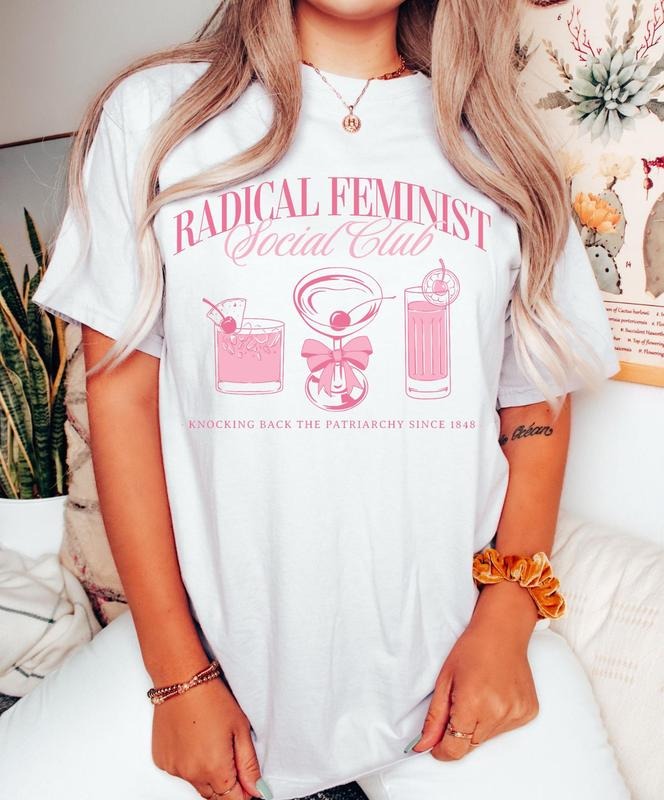 Radical Feminist Social Club Shirt Anti Patriarchy Feminism Shirt Girl Power Shirt Retro Funny Liberal Democrat T-Shirts