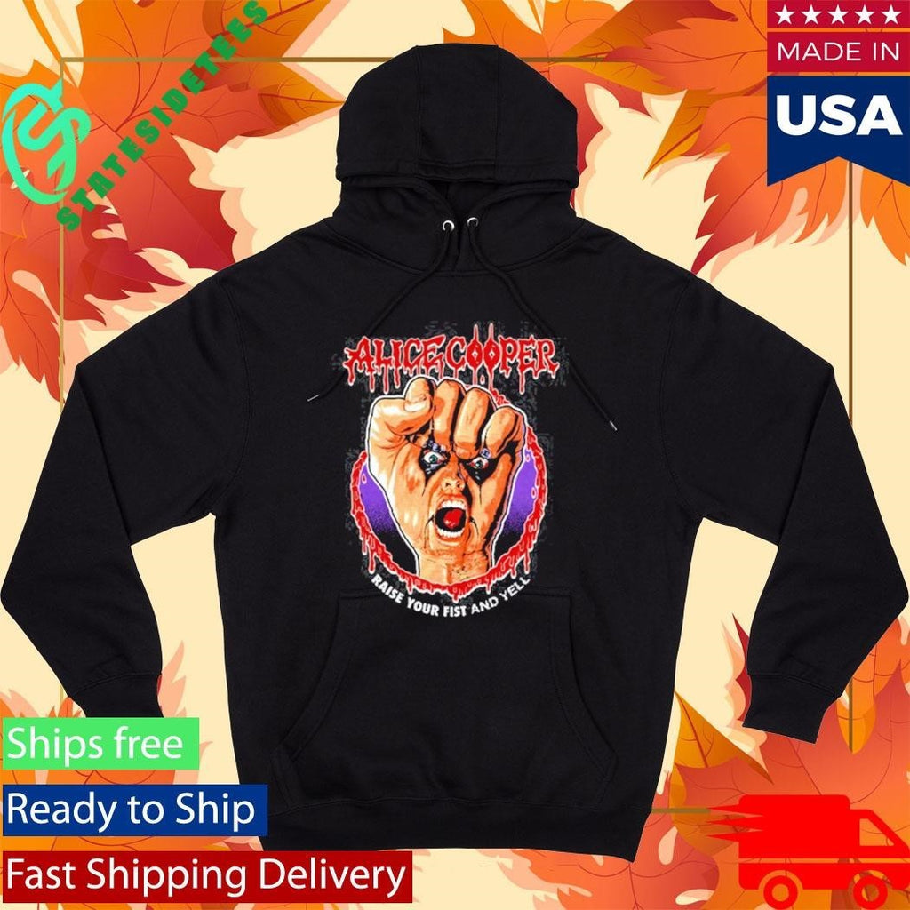Raise Your Fist Vignette Alice Cooper Shirt Unisex , , , Long Sleeve Tee