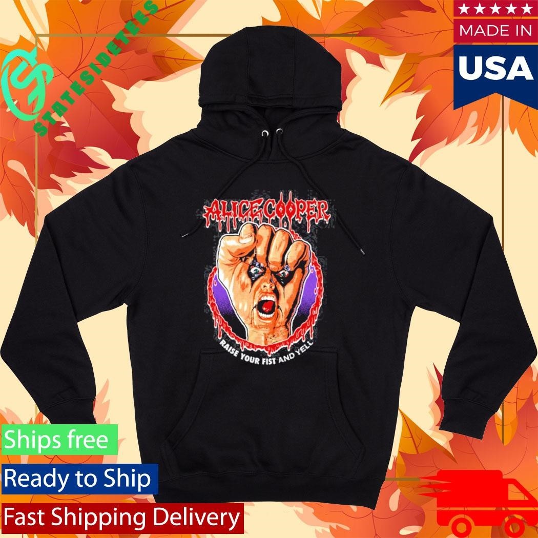 Raise Your Fist Vignette Alice Cooper Shirt Unisex , , , Long Sleeve Tee