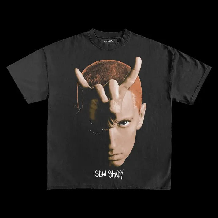 Rap God Big Face Vintage Cotton Menswear Soft T-Shirts