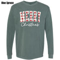 Red Gingham Merry Long Sleeve Comfort Colors 'NLB' T-Shirts