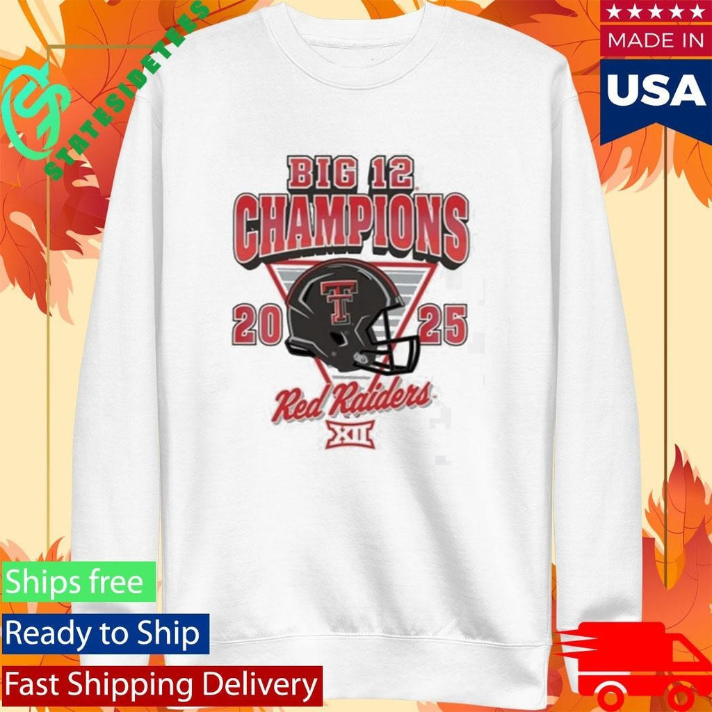 Red Raiders 2025 Big 12 Football Champions HELMET Shirt Unisex , , , Long Sleeve Tee
