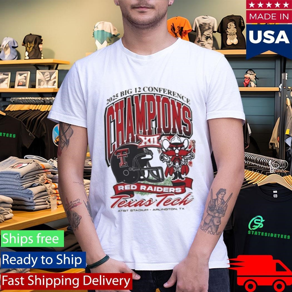 Red Raiders 2025 Big 12 Football Champions Mascot Shirt Unisex , , , Long Sleeve Tee