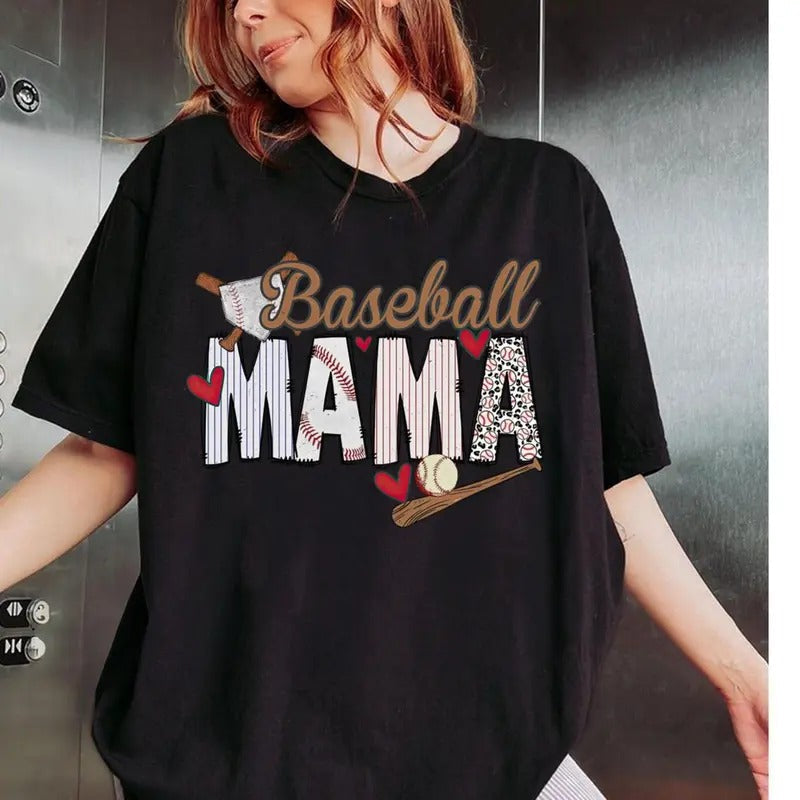 Retro Baseball Mama Mama Baseball Mama Baseball Shirt Baseball Mom T-Shirts