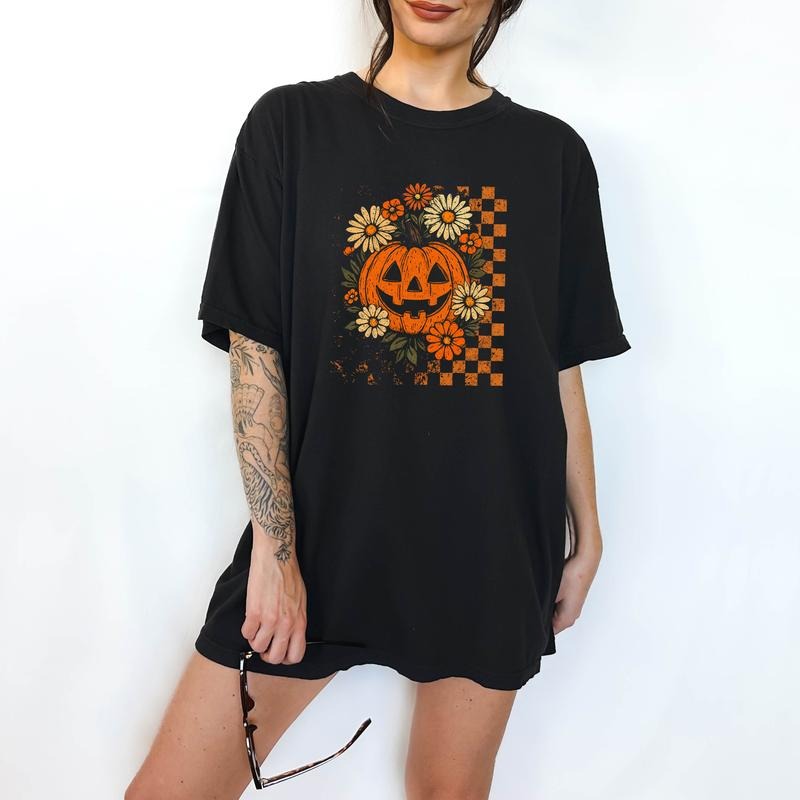 Retro Fall Pumpkin Funny Comfortable Shirt T-Shirts