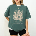 Retro Floral Bible Verse Comfort Colors Shirt He Leads Me Beside Still Waters He Restores My Christian Shirt Religious T-Shirts