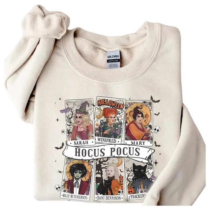 Retro Hocus Pocus Tarot Card Shirt 'S Just Bunch Sanderson Sisters Shirt Halloween 2024 Halloween Family Shirt T-Shirts