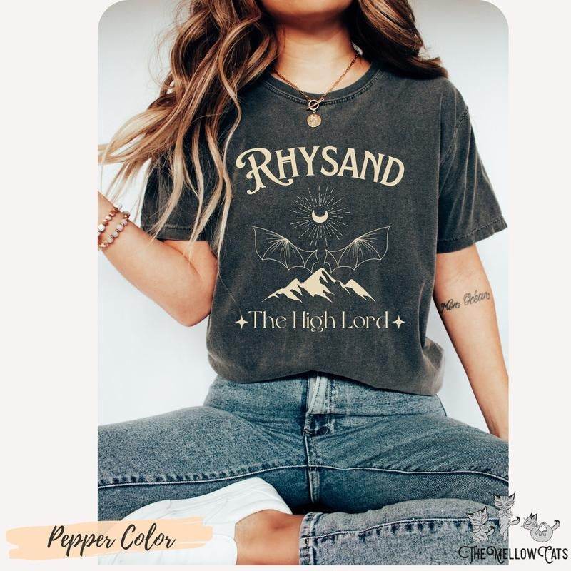 Rhysand ACOTAR Shirt Illyrian Bat Bookish Terrasen Abraxos Wings SJM Booktok T-Shirts