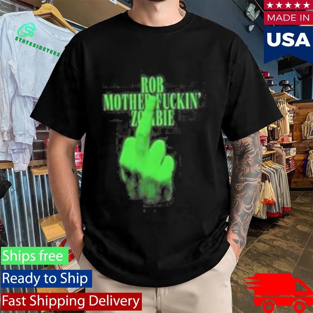 Rob Mother Fuckin’ Zombie Finger Neon Unisex , , , Long Sleeve Tee