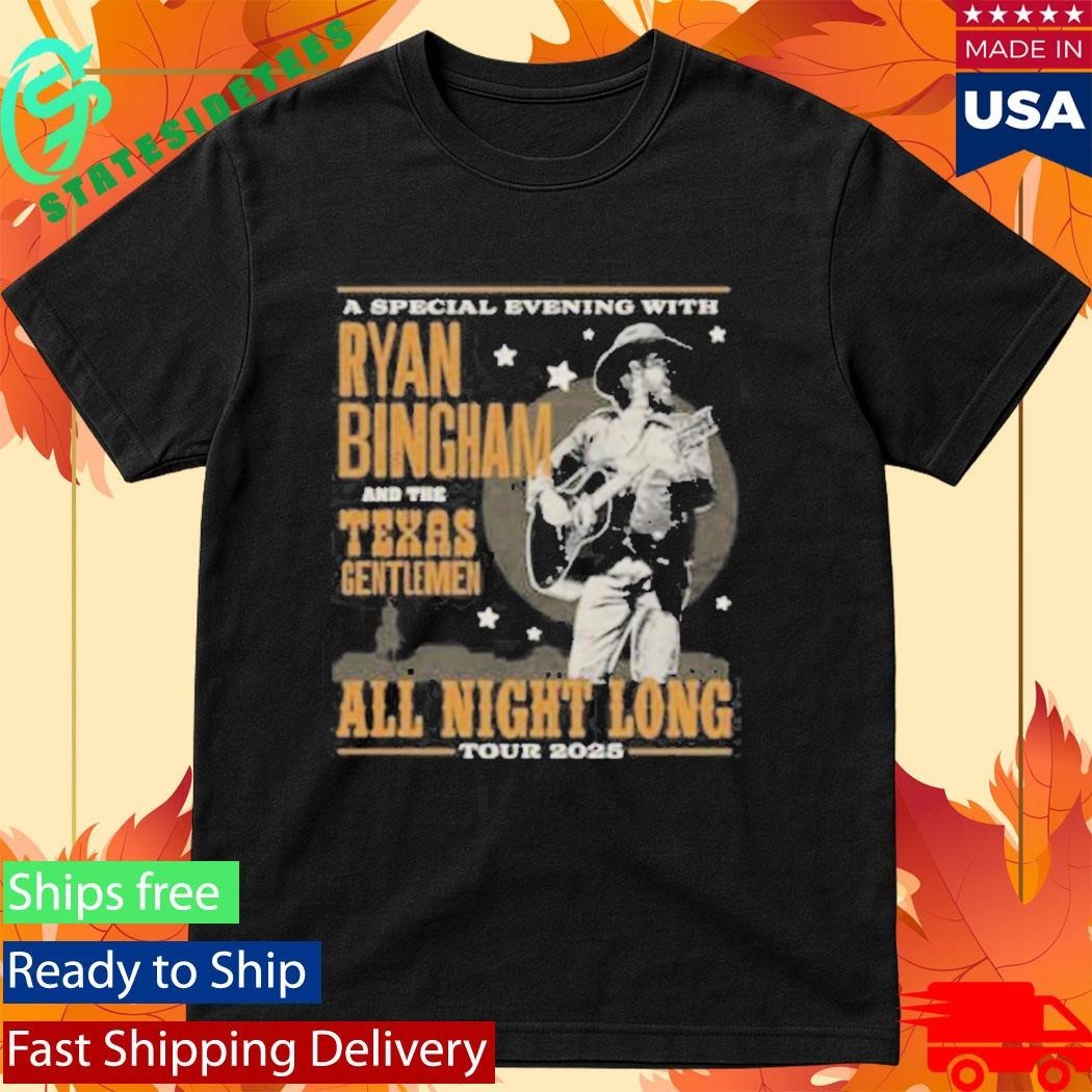 Ryan Bingham 2025 All Night Long Fall Tour Shirt Unisex , , , Long Sleeve Tee