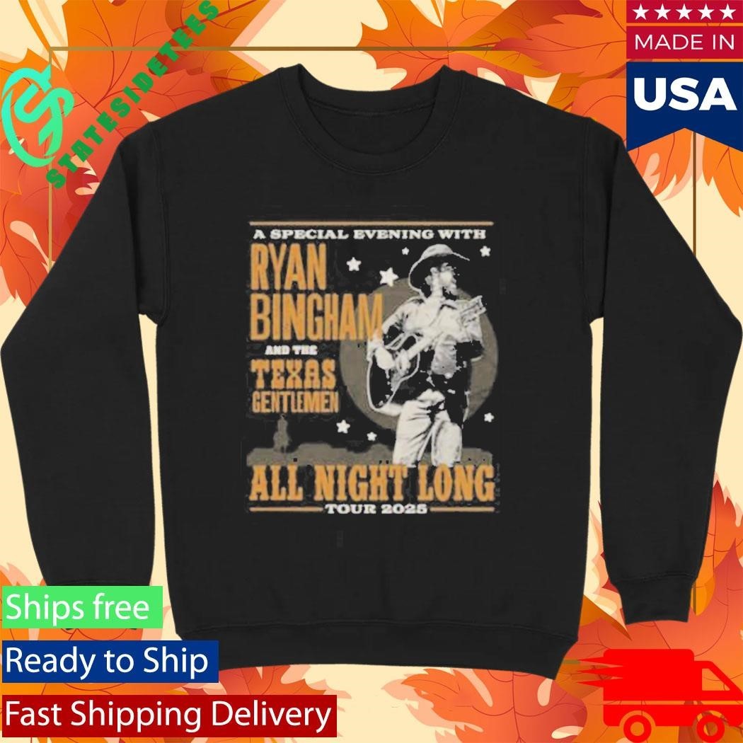 Ryan Bingham 2025 All Night Long Fall Tour Shirt Unisex , , , Long Sleeve Tee