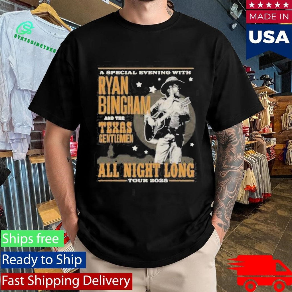 Ryan Bingham 2025 All Night Long Fall Tour Shirt Unisex , , , Long Sleeve Tee