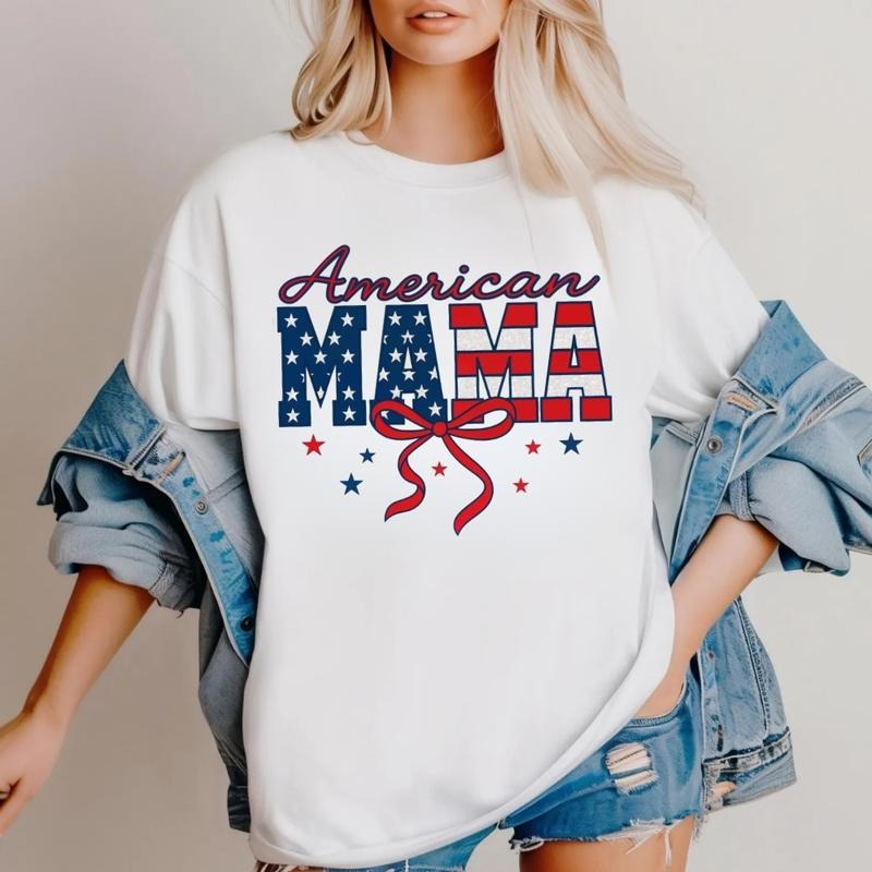[SALE UP 60%] American Mama Checkered Patriotic 4th July Memorial Day Shirt Moms USA T-Shirts