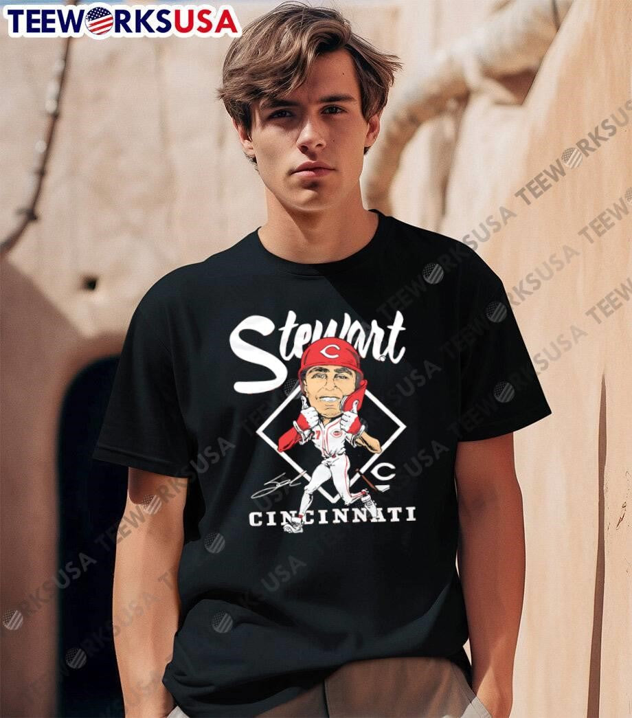 Sal Cincinnati Reds Baseball Player Cartoon Thumbs Up Stewart T-Shirt