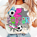 [Sale 45% Off] Preppy Soccer Soccer Coquette Shirt Soccer Mama Game Day Shirt Checkered Soccer Shirt T-Shirts