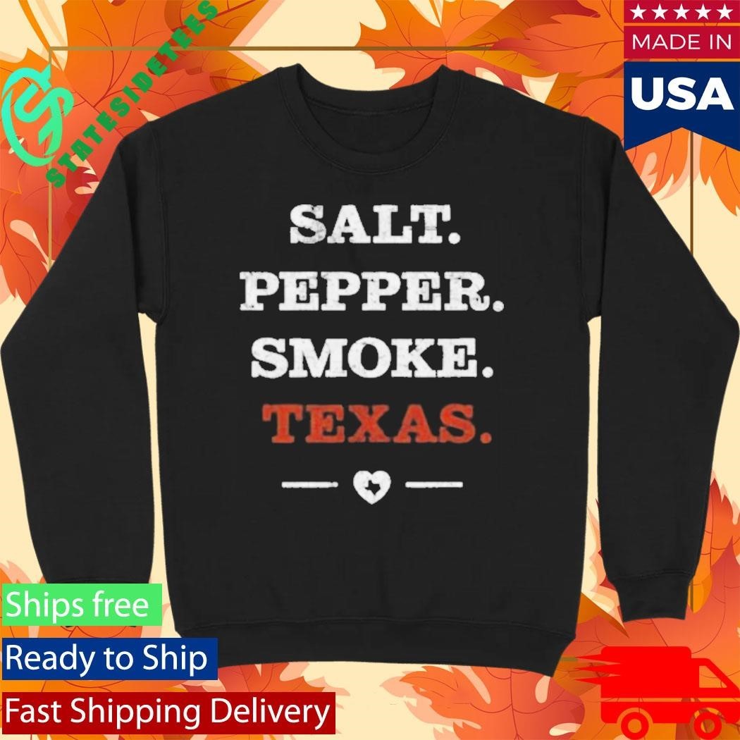 Salt Pepper Smoke Texas Bbq Shirt Unisex , , , Long Sleeve Tee