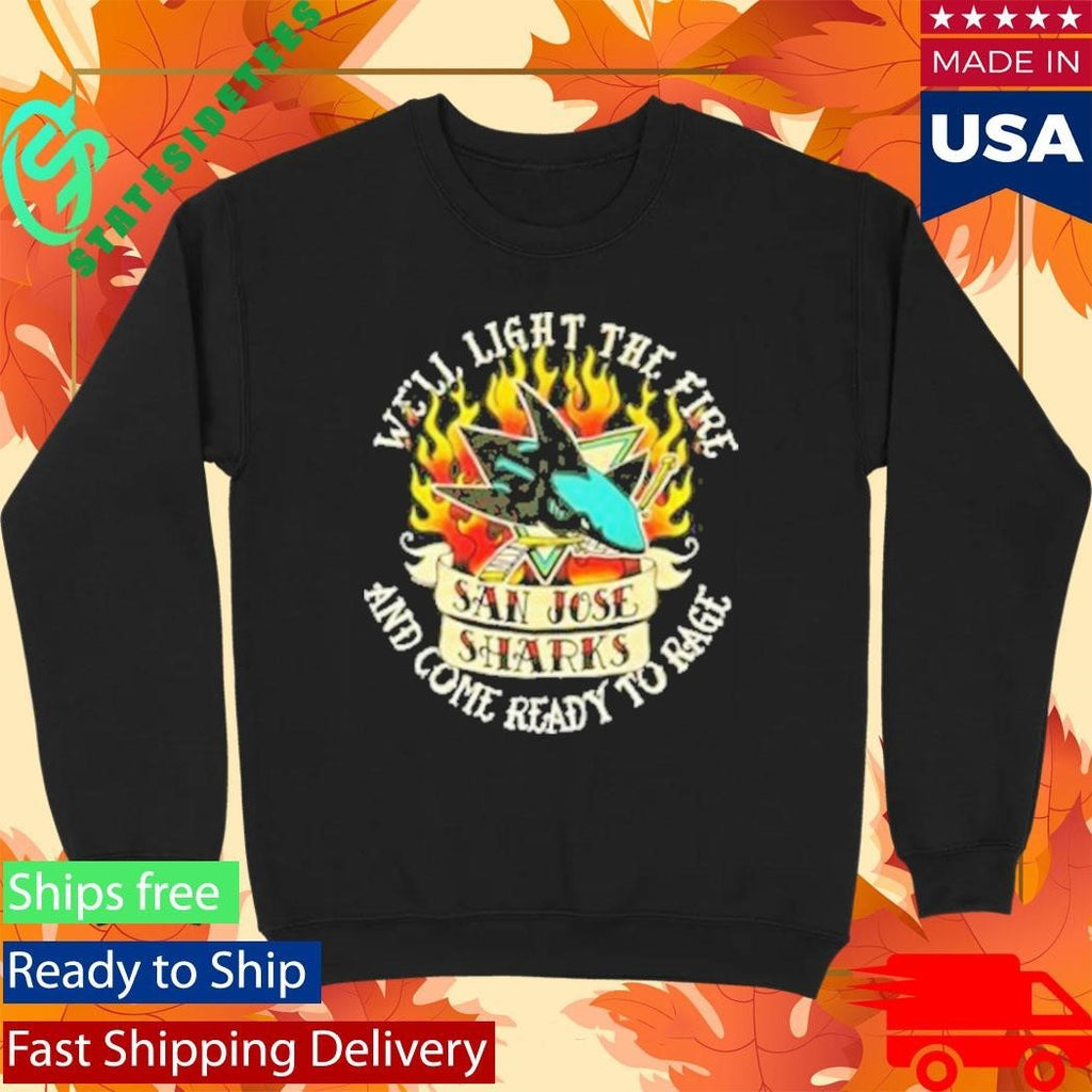San Jose Sharks Duck Co. Light The Fire And Come Ready To Rage Shirt Unisex , , , Long Sleeve Tee