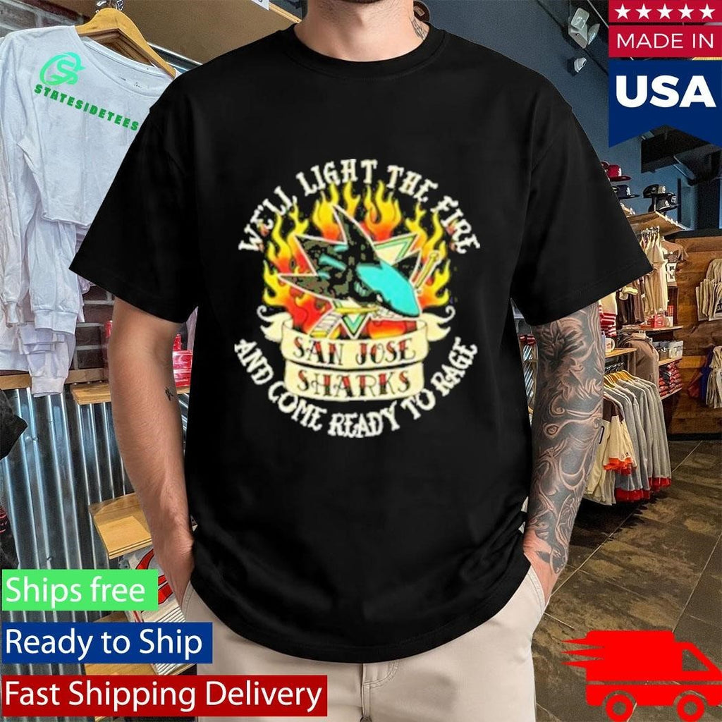 San Jose Sharks Duck Co. Light The Fire And Come Ready To Rage Shirt Unisex , , , Long Sleeve Tee