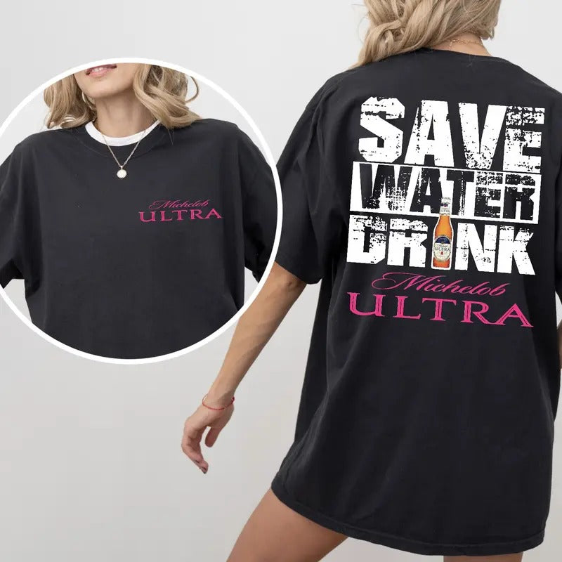 Save Water Drink Casual Cotton T-Shirts